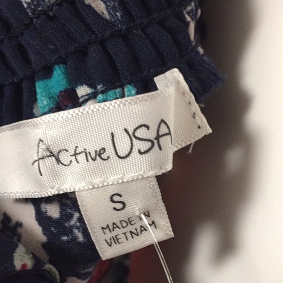 Active USA Floral Top Sz S - Picture 5 of 6